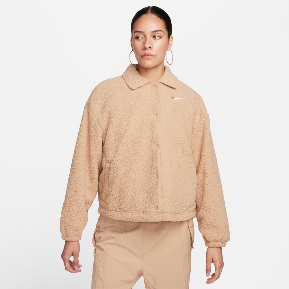 NWT Nike High Pile Fleece Jacket in Hemp/Sanddrift Sz XS